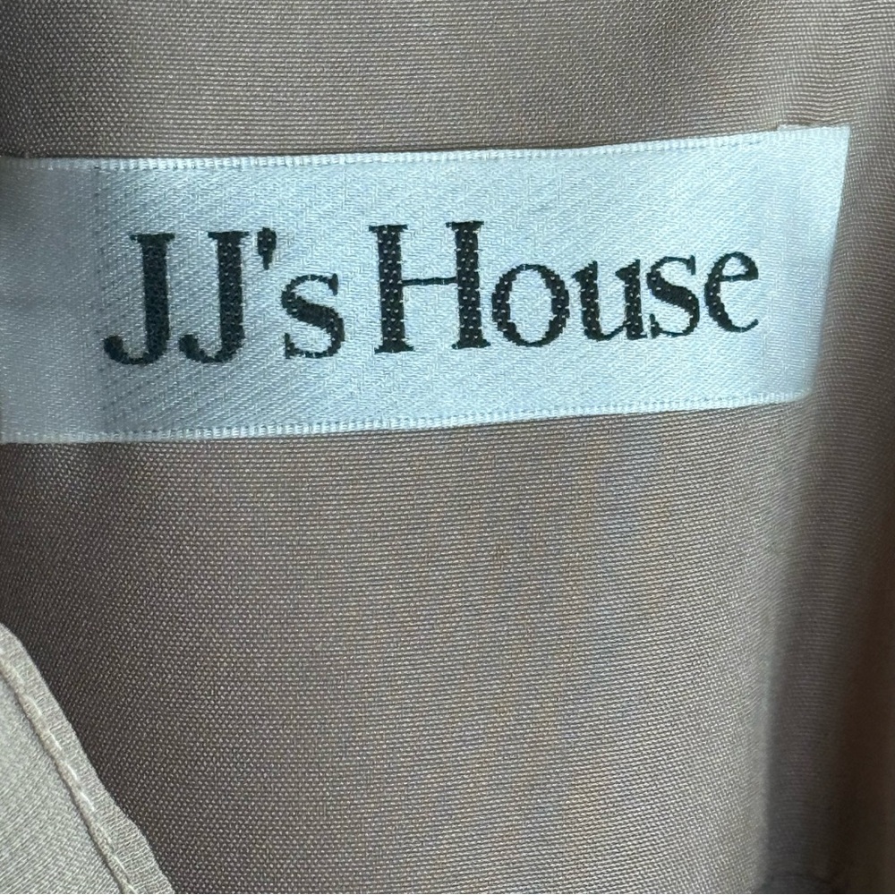 JJs House Ondina A-Line V-Neck Floor Length Ruffle Chiffon Dress Taupe Size 6 - Picture 10 of 14